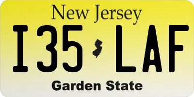NJ license plate I35LAF