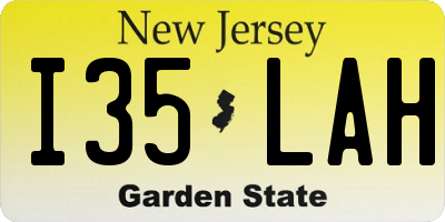 NJ license plate I35LAH