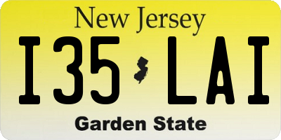 NJ license plate I35LAI