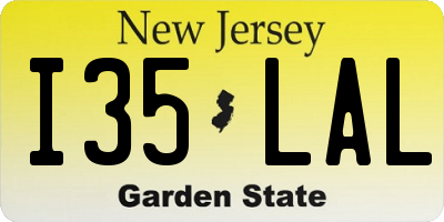 NJ license plate I35LAL