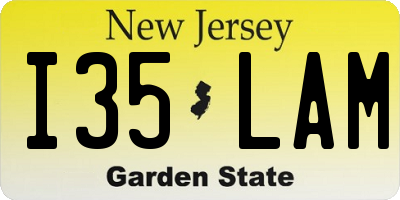 NJ license plate I35LAM