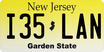NJ license plate I35LAN