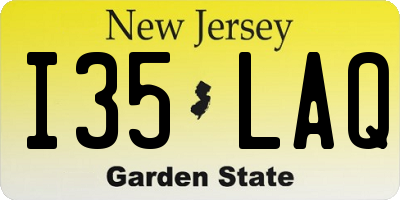 NJ license plate I35LAQ