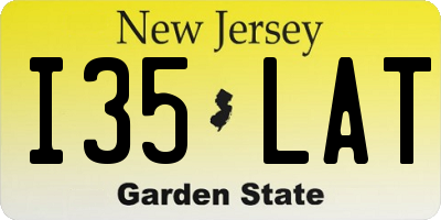 NJ license plate I35LAT