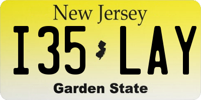 NJ license plate I35LAY
