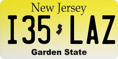 NJ license plate I35LAZ