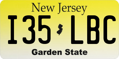 NJ license plate I35LBC