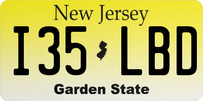 NJ license plate I35LBD