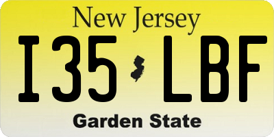NJ license plate I35LBF