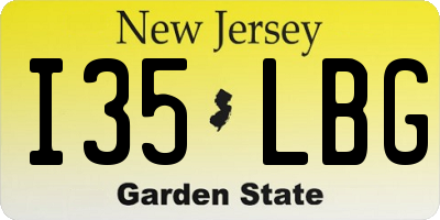 NJ license plate I35LBG