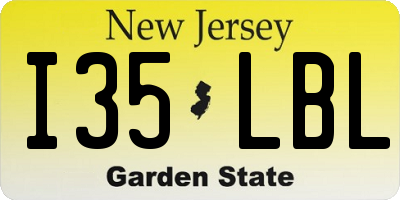 NJ license plate I35LBL