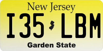 NJ license plate I35LBM