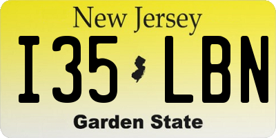 NJ license plate I35LBN