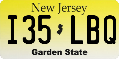 NJ license plate I35LBQ