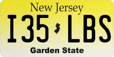 NJ license plate I35LBS