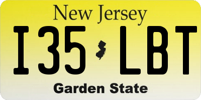 NJ license plate I35LBT