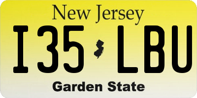 NJ license plate I35LBU