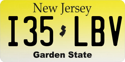 NJ license plate I35LBV
