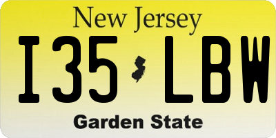 NJ license plate I35LBW