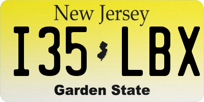 NJ license plate I35LBX