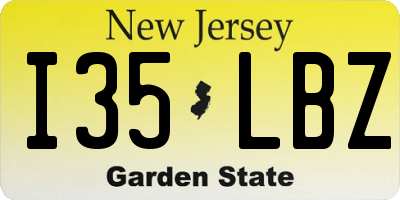 NJ license plate I35LBZ