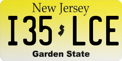 NJ license plate I35LCE