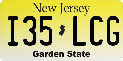 NJ license plate I35LCG