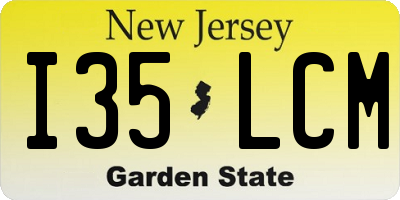 NJ license plate I35LCM