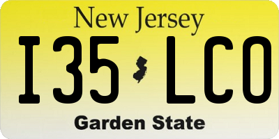 NJ license plate I35LCO