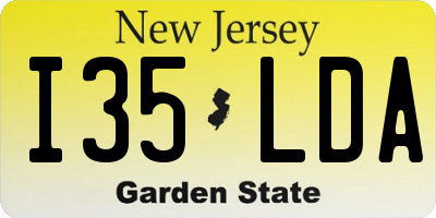 NJ license plate I35LDA