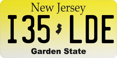 NJ license plate I35LDE