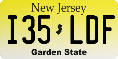 NJ license plate I35LDF