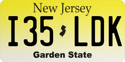 NJ license plate I35LDK