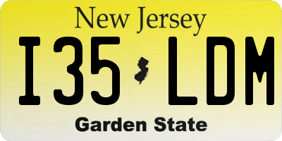 NJ license plate I35LDM