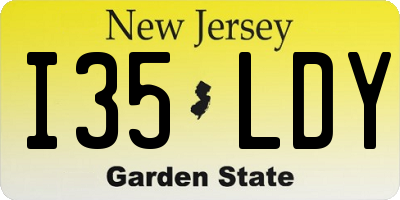 NJ license plate I35LDY