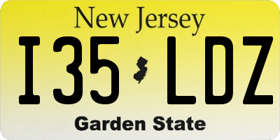 NJ license plate I35LDZ