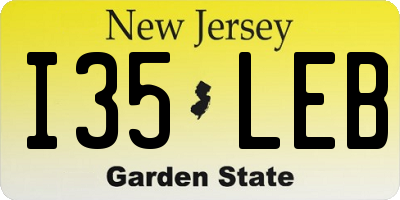 NJ license plate I35LEB