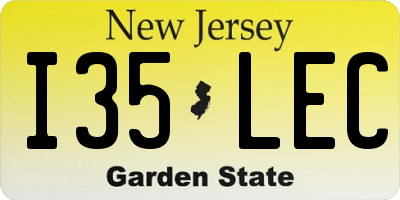 NJ license plate I35LEC