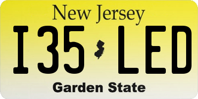 NJ license plate I35LED