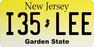 NJ license plate I35LEE