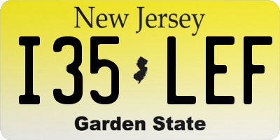 NJ license plate I35LEF