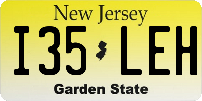 NJ license plate I35LEH