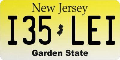 NJ license plate I35LEI