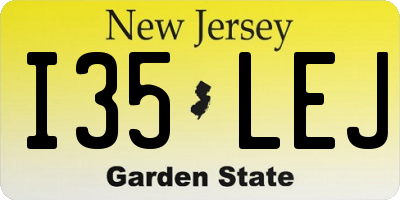 NJ license plate I35LEJ