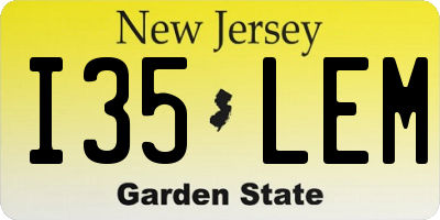 NJ license plate I35LEM