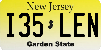 NJ license plate I35LEN