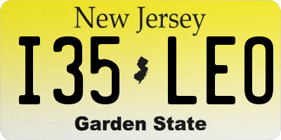 NJ license plate I35LEO