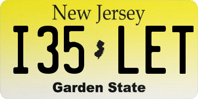 NJ license plate I35LET