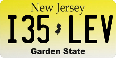 NJ license plate I35LEV