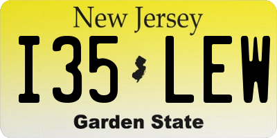 NJ license plate I35LEW